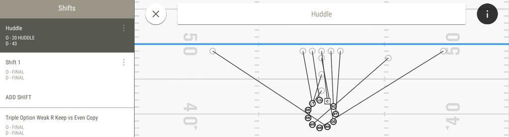 Move the Line of Scrimmage Select EDIT FORMATION in the LEFT MENU. Click and drag the CENTER to move the line of scrimmage.