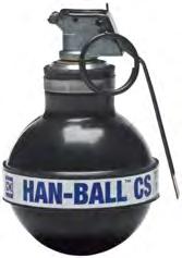 FLAMELESS TRI-CHAMBER The design of this grenade allows the contents to burn within an internal can and disperse the agent safely with reduced risk of fire Designed primarily for tactical
