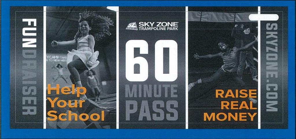Hey St. Pat s ~ Looking for some fun?? How about Sky Zone?? Great idea for Easter Baskets!! Purchase your 60 minute jump pass and help us raise some monies for Graduation and our trip to Washington DC.