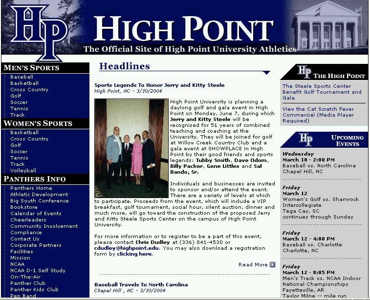 ONLINE High Point fans have come to rely on highpointpanthers.com, the official website of Panthers Athletics.