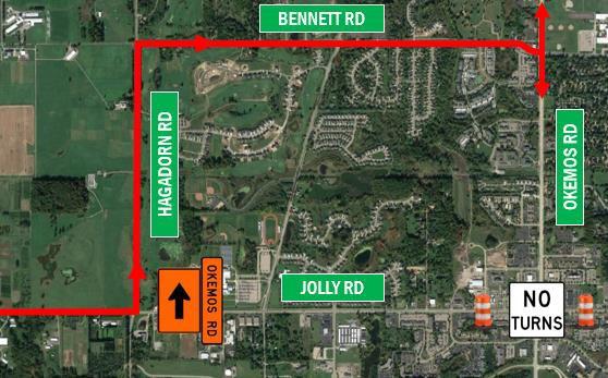 ROUTES WB Jolly Rd to Okemos Rd