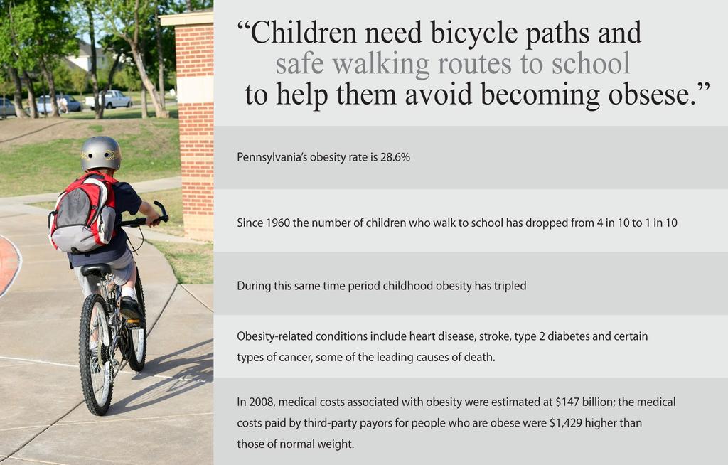 Bicycle Access Children use to walk and ride bicycles to school and play. The growth of suburban areas has limed the number of routes where children can ride bicycles safely.