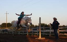 It teaches working with horses on light cues both from the ground and in the saddle just