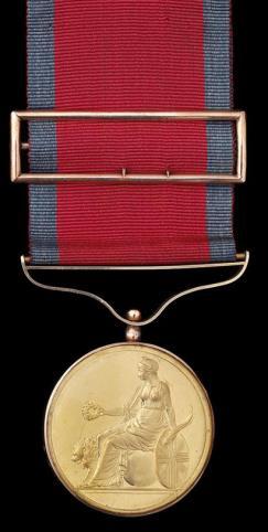 ARMY GOLD MEDAL To commemorate brilliant and distinguished events in which the success of His Majesty's arms had received the royal approbation, the Army Gold Medal was awarded to general officers