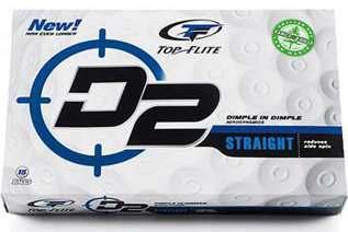 Co-polymers for increased ball speed. One dozen golf balls. $39.99 each. Call BNL! (10453/5555). TOP FLITE D2 STRAIGHT GOLF BALLS- - Top-Flite Straight Golf Balls come in a package of 12.