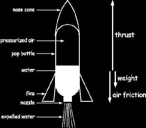 i. If the bottle looks good you're ready to' begin building your rocket. Include the FOLLOWING on your rocket: 3. Fins can also improve the stability of the rocket.