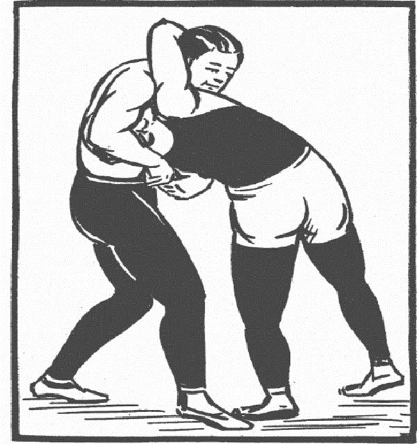 Now securely lock his head by drawing it towards your arm. This makes the defensive player helpless and with a little effort he can be forced on to the mat.