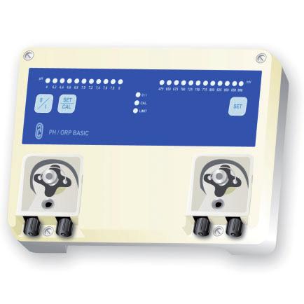 Measuring, control and dosing systems by for private swimming pools EWADOS concept Low-priced dosing system, easy to install. Dosing hose pump, pumping rate approx.