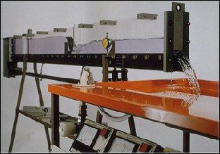 Hydraulics bench to supply water to the flow channel apparatus (the flow of water can be measured by timed volume