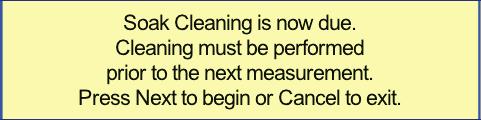 Maintenance is required on the due date. Instructions will guide the user through the cleaning.