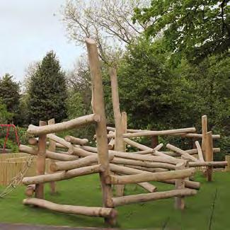 Play value Climbing Structures made from handprocessed irregular round logs, can be integrated into a strongly natureoriented environment due to their formal expressive character.