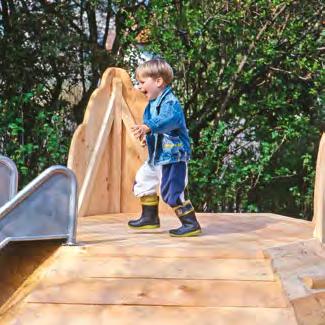 Fundamental characteristics - child-oriented dimensions - appealing design and construction - natural wooden surface which appeals to the senses - movement: