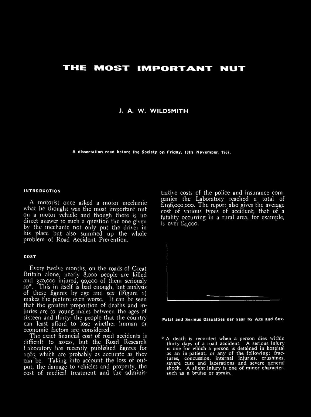 THE MOST IMPORTANT NUT J. A. W. W ILDSM IT H A dissertation read before the Society on Friday. 10th November, 1967.