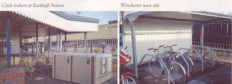 Cycle lockers The County Council and South West Trains were both keen to test new types of cycle parking lockers, to establish their suitability for use at busy commuter rail stations.
