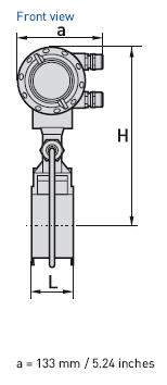 Page 15 Dimensions and weights (Imperial) Sandwich version ASME Size Pressure rating Dimensions [inches] DN PN d D L H I With pressure sensor Weight [lb] Without pressure sensor 1/2 150 0.63 1.77 2.