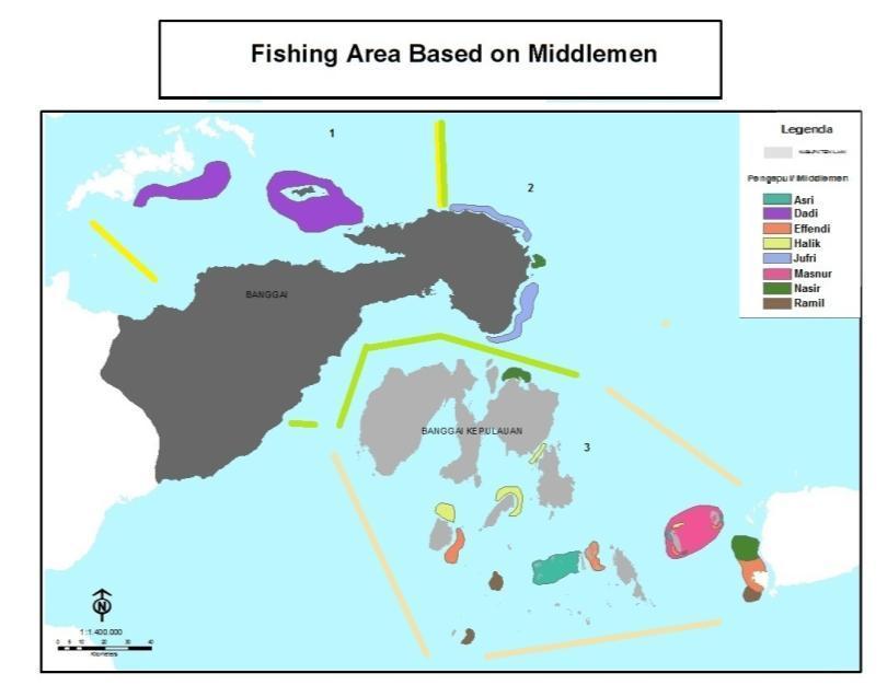 Map B. Sub fisheries within the 3 Fishing Areas 2.