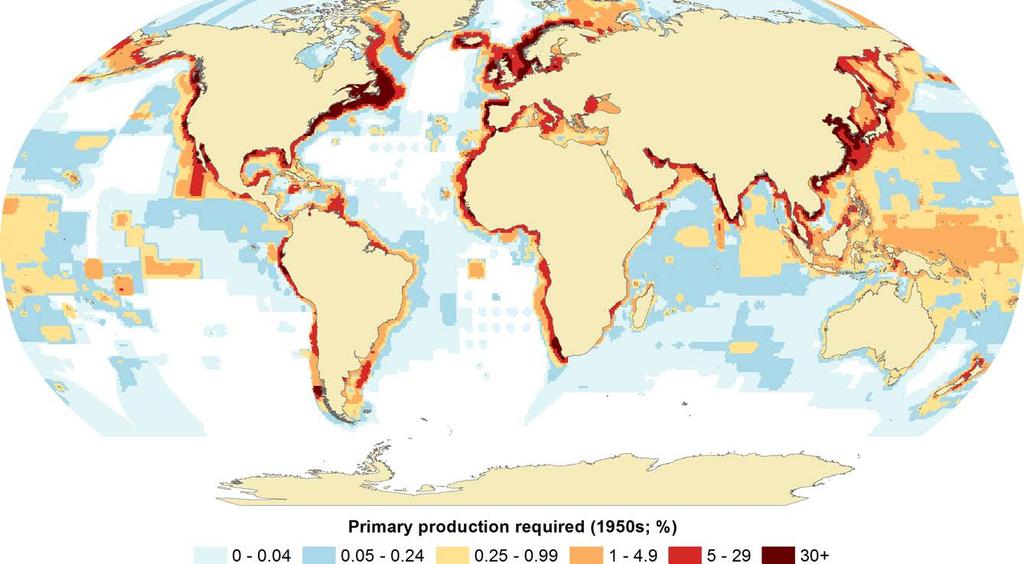 We can thus map the footprint (or seafoodprint )