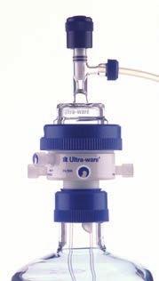 HPLC Accessories ULTRA-WARE ULTRA-WARE Filtration Cap Body is constructed of glass-filled PTFE with a vacuum adapter for 1/4 I.D. tubing. Upper screw clamp holds a solvent pickup adapter or funnel.