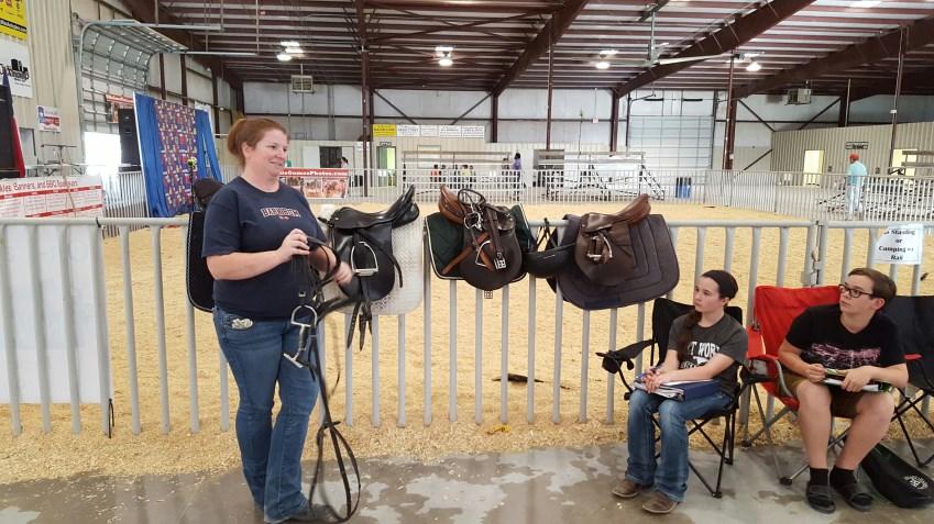 Tracy Heath of DFW Horse Training, and mom to one of our club members, presented an informative program about different types of English saddles, how to tell them apart, how to fit a saddle to a