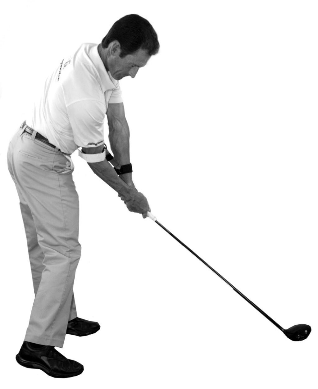 The Golf Swing In the full swing at impact, the trailing arm should be slightly bent and both arms should be connected.