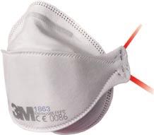 3M 1800 Series Respirators protect the wearer from inhaling airborne micro-organisms.