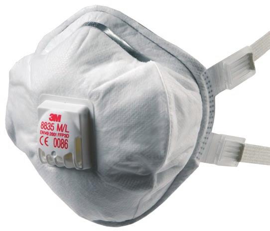 3M 8835 Particulate Respirators The 3M 8835 respirator offers the wearer a premium comfort respirator with a soft inner face seal and adjustable buckle straps.