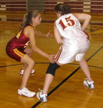 Skill #6) Triple-Threat Position After receiving a pass, you want to get into the "triple-threat" position so you can quickly dribble, shoot or pass.