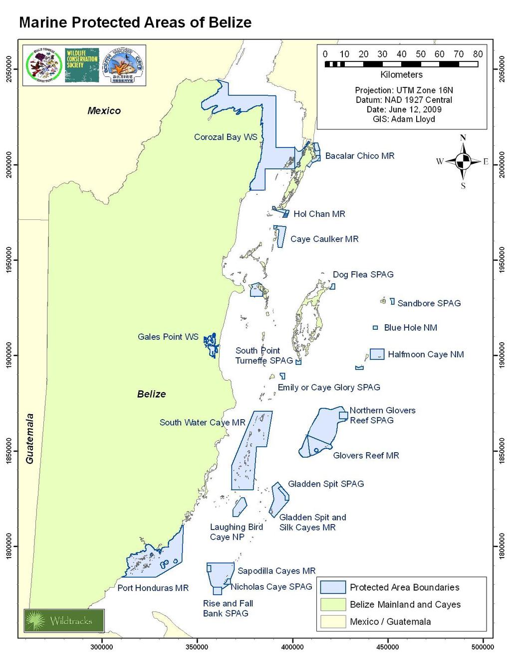 PHMR GRMR Figure 1: Location map: Belize s marine reserve network. PHMR and GRMR shown in red. outright bans on extracting certain marine species.