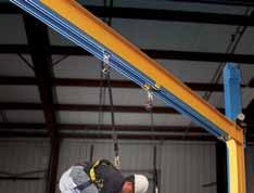 runway lengths, with up to 30' bridge spans SWING ARM SWING ARM SYSTEMS Provide circular or semicircular fall protection with a compact footprint Versatile and adaptable; swing arm can be moved out