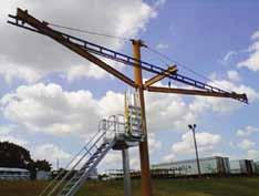 cantilever or wall bracket configurations, depending on headroom constraints Infinitely variable friction brake or motorized rotation available Unlimited lengths with up to 50' between supports