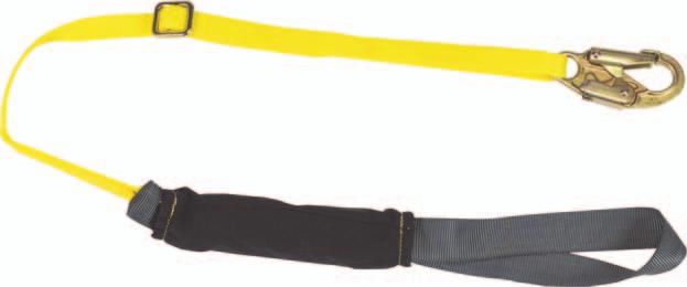 The lanyard is available in web, rope, and wire rope configurations with a variety of snaphooks.