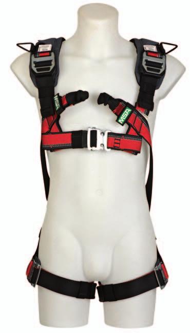 strap design keeps leg straps in place for increased mobility and comfort Leg strap padding offers additional comfort during work positioning Variable width sub-pelvic strap webbing provides
