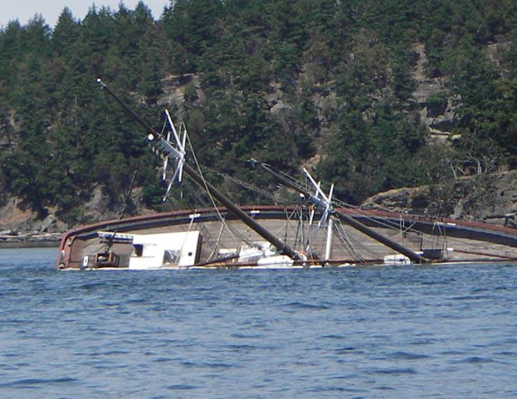 SAFETY The Robertson II, a 67-year-old heritage schooner, ran aground on a reef off Saturna Island on July 1.
