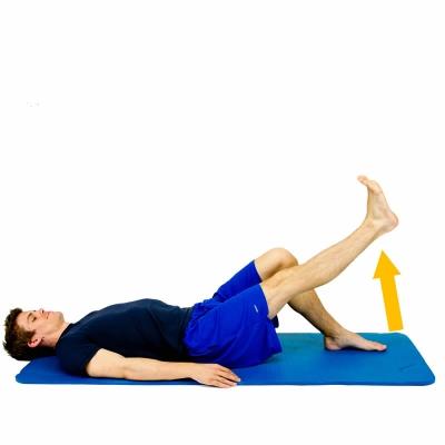 SHORT ARC QUAD - SAQ Place a firmly rolled towel or foam roller under your knee.