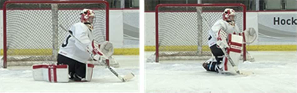 visual attachment on the puck. When possible, pads should be behind the stick for a double protection. Steering the puck starts with a slight wrist action.
