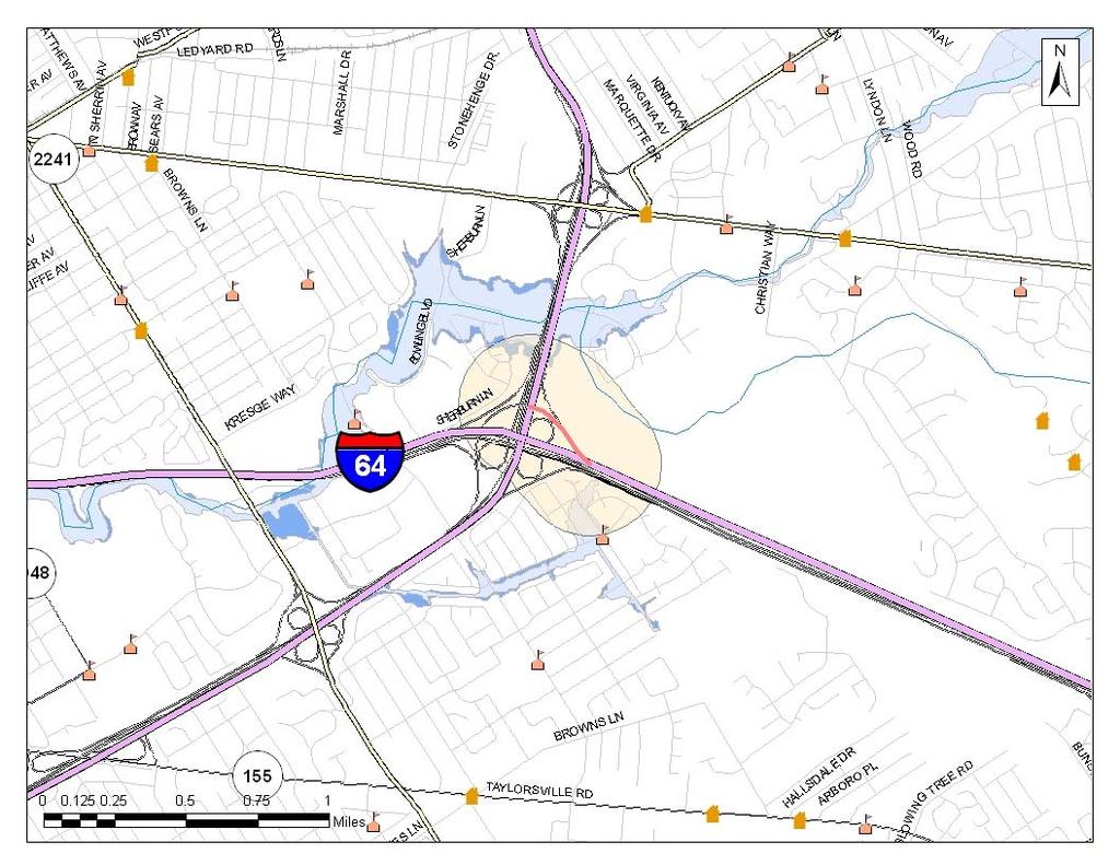 I-264/I-64 KIPDA ID # 397 Project Type: OPERATIONS Description: Widen ramp from westbound I-64 to westbound I-264 from 1 to 2 lanes.