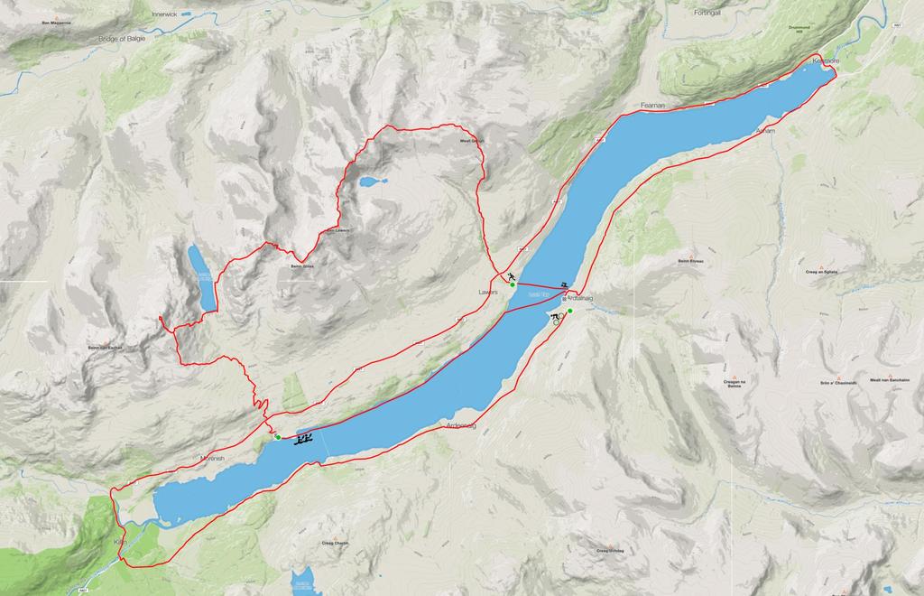 The Course Summary 0.8mile Swimming across Loch Tay 17.