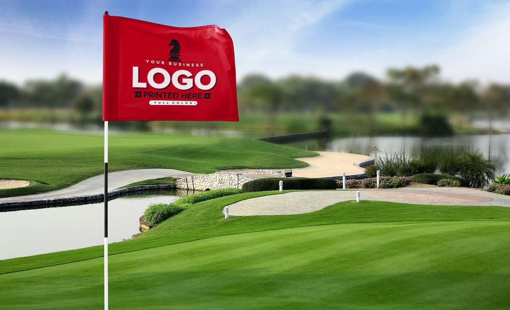 PIN FLAG SPONSOR OUTFITS 18 FLAGSTICKS 1,500 Custom flagstick printed flags are a great choice for indoor & outdoor applications.