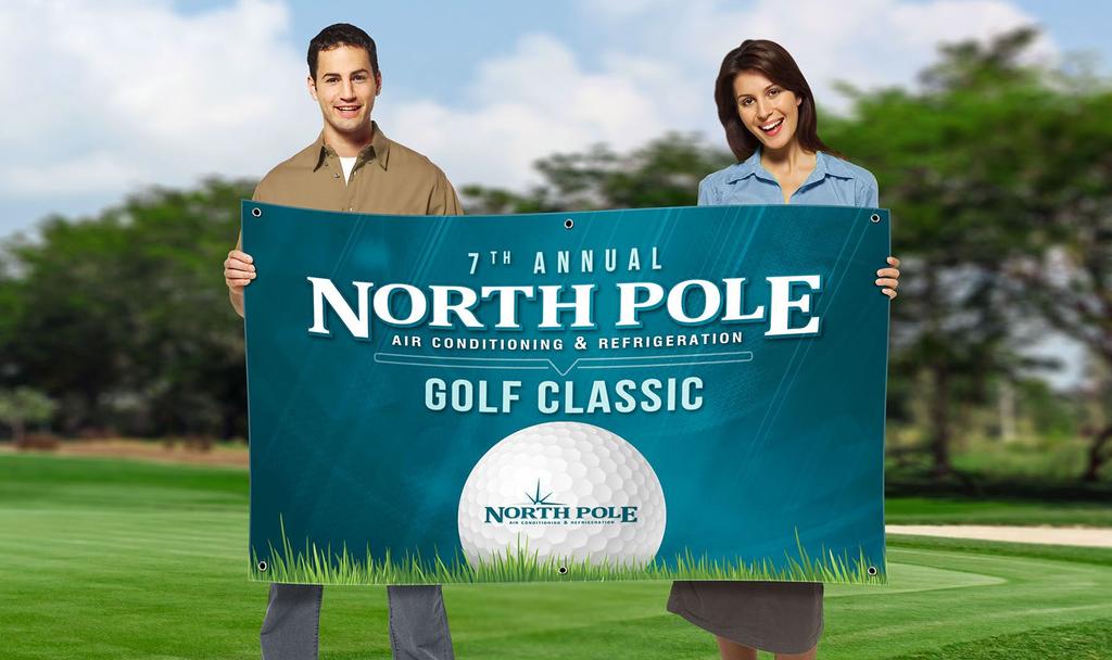 WELCOME BANNER SPONSOR VINYL BANNER W/GROMMETS 750 With our welcome sign sponsorship, your company logo will be up front and center for all our golfers to see.