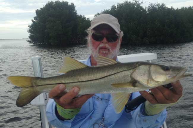 Jim Bohrer with a nice snook, caught