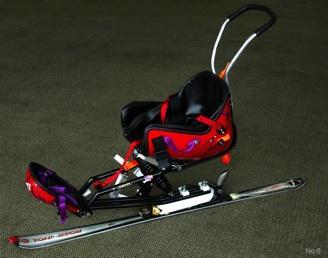 - Sitski/mono ski. A monoski consists of a molded seat or bucket attached to an alpine ski by a suspension system.
