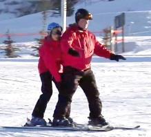 - Two-point Hold. The instructor is behind the student and places one ski between the student s ski and the on the outside.