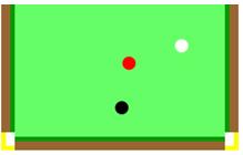 Example 11 In the example opposite, the player has just potted a red and there are three obvious colours he could attempt to pot the green, brown or the blue.