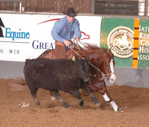 Jake Telford and Once A Von A Time, winning the Open Bridle at the NRCHA Snaffle Bit Futurity.