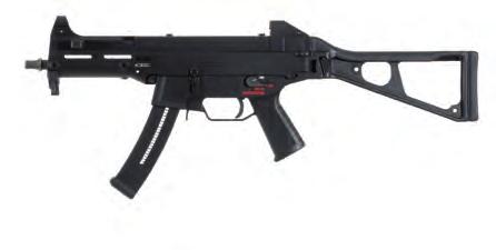 Available as a select-fire submachine gun or semi-automatic only carbine, the HK UMP (Universal Machine Pistol) was designed with American law enforcement and military units in mind, as it includes a