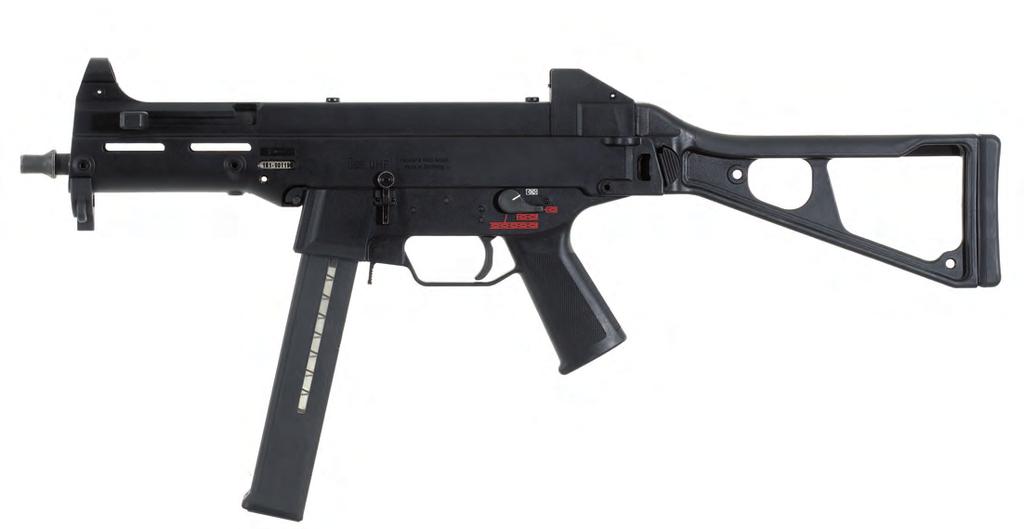 SUBMACHINE GUNS UMP TRIGGER GROUPS Barrel replaceable by the user. MP5 style cocking lever operating controls are like those of other HK weapons, simplifying training.