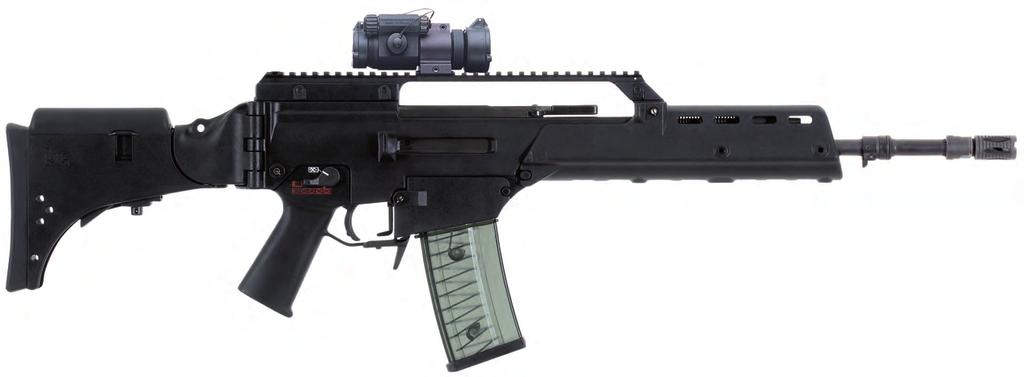 G36 5.56 MM X 45 Military/Law Enforcement Developed by Heckler & Koch in the mid 1990s, the G36 is a true modular weapon system in caliber 5.56 x 45mm NATO (.223 Remington).