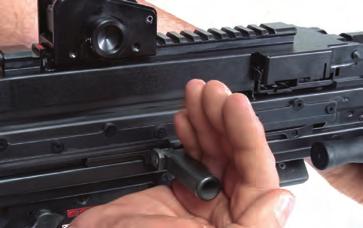 It can be simply folded up and stowed away in the ergonomically formed handguard.