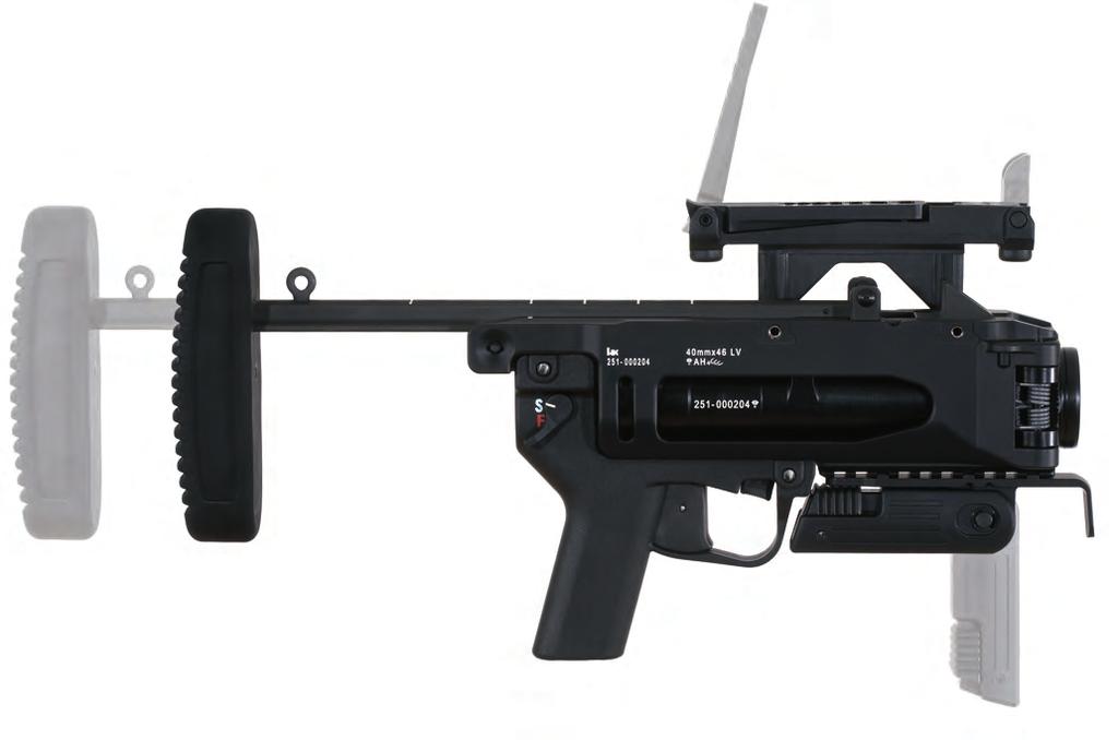 GRENADE LAUNCHERS 40 MM X 46 Military/Law Enforcement Utilitarian engineering, ultra-reliable function, and enhanced accuracy characterize all models of the HK 40 mm grenade launcher family.