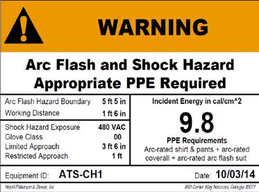 The Arc- Flash Hazard Warning Label 130.